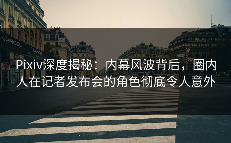 Pixiv深度揭秘：内幕风波背后，圈内人在记者发布会的角色彻底令人意外